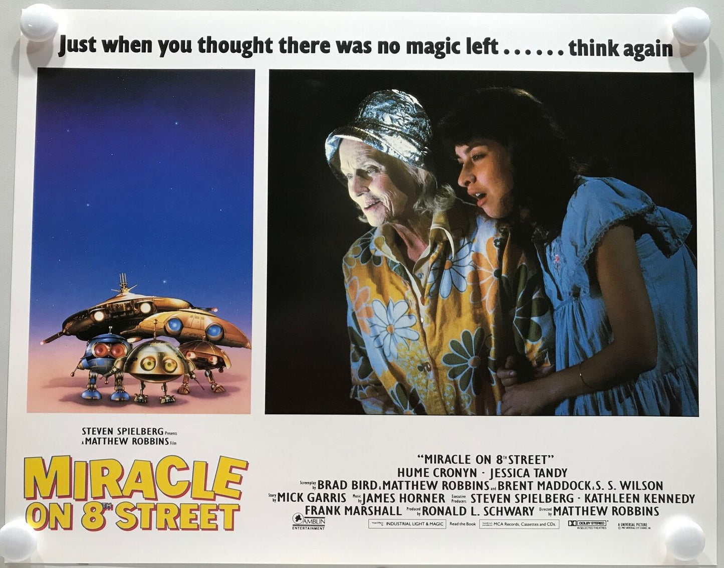 ORIGINAL LOBBY CARDS - MIRACLE ON 8TH STREET (batteries not included)-1987-Set 0f 8