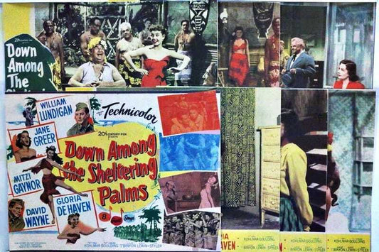 ORIGINAL LOBBY CARDS - DOWN AMONG THE SHELTERING PALMS - 1952 - set of 8