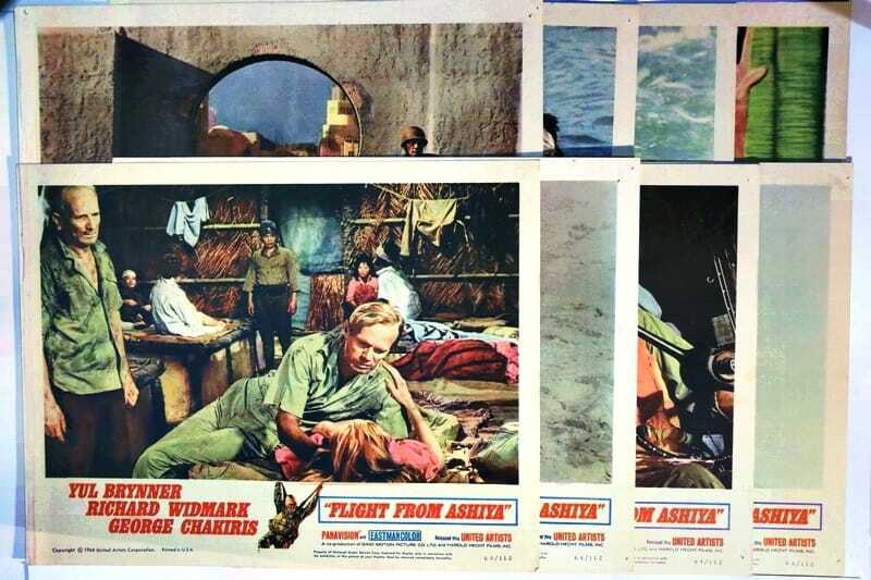 ORIGINAL LOBBY CARDS - FLIGHT FROM ASHIYA - 1964 - set of 8