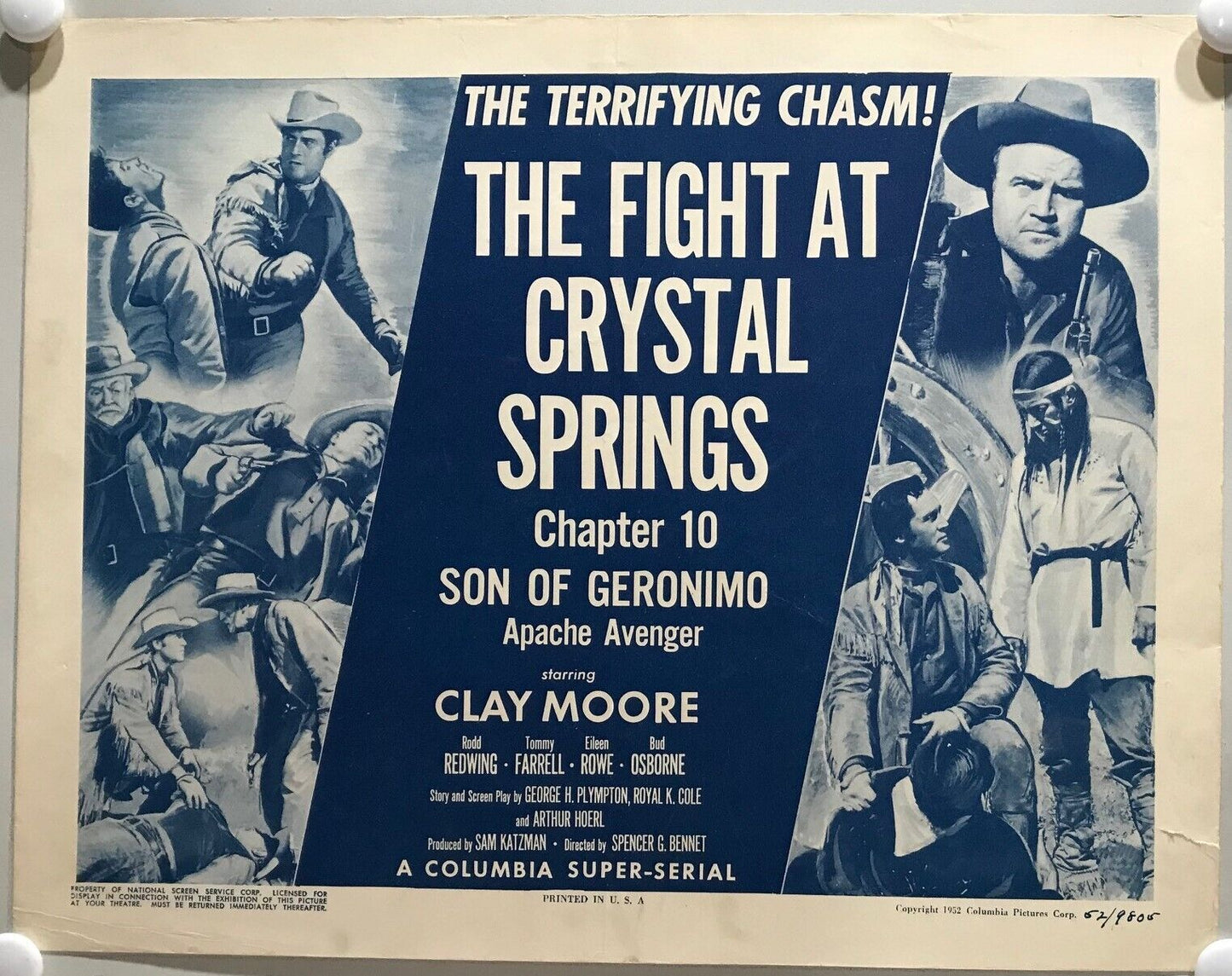 ORIGINAL SERIAL LOBBY CARD - SON OF GERONIMO (b) - 1952 - Ch 10 "The Fight at...