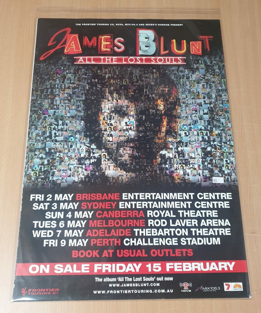 MUSIC PROMO POSTER - JAMES BLUNT - ALL THE LOST SOULS - AUSTRALIAN TOUR 2008