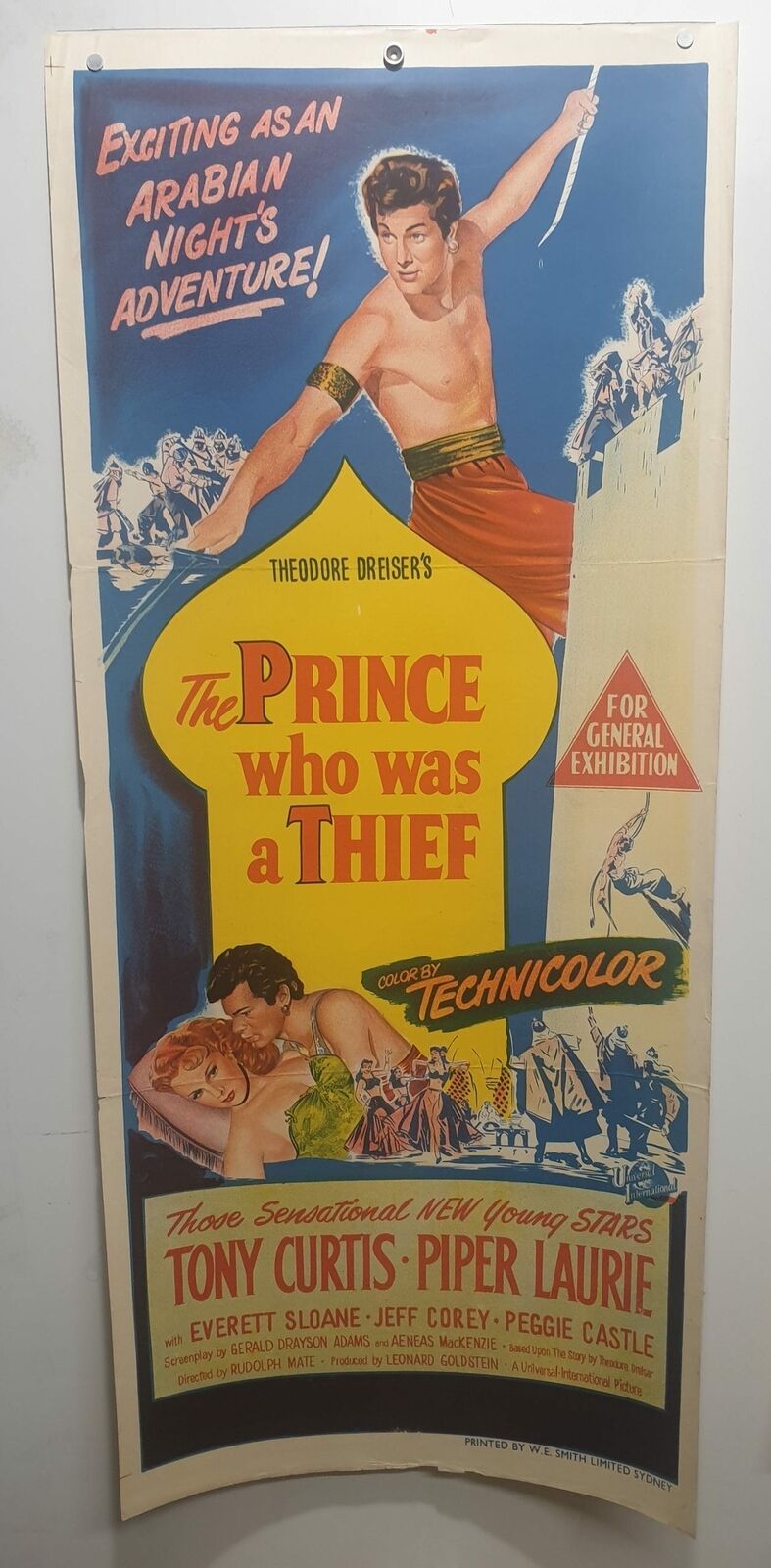 ORIGINAL DAYBILL MOVIE POSTER - THE PRINCE WHO WAS A THIEF - 1951