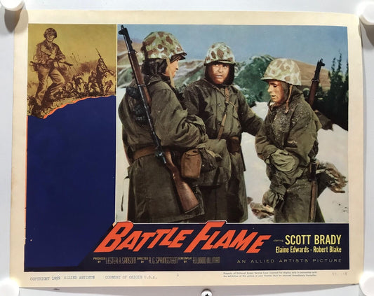 ORIGINAL LOBBY CARDS - BATTLE FLAME - 1959 - set of 8