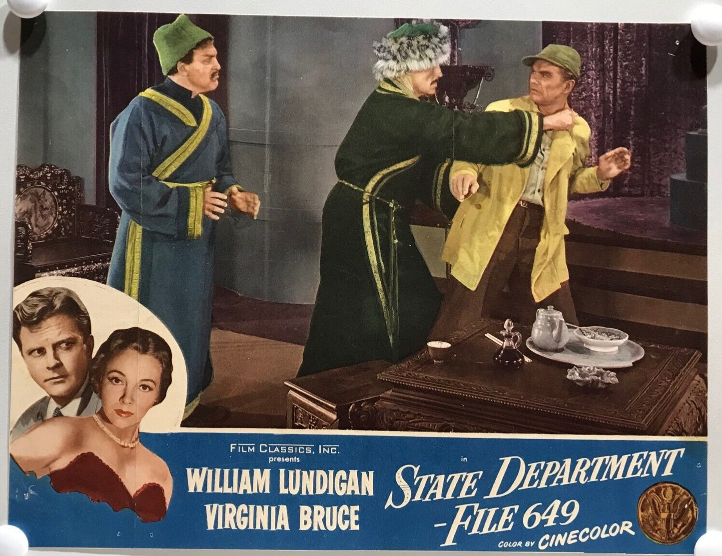 ORIGINAL LOBBY CARDS - STATE DEPARTMENT - FILE 649 - 1949 - set of 8