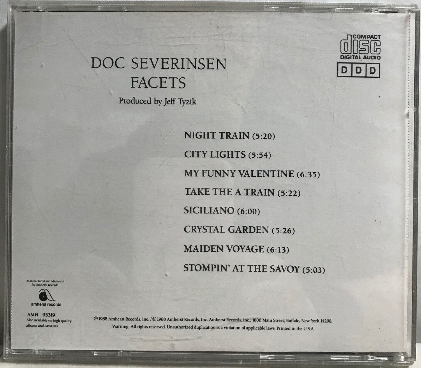 MUSIC CD IN CASE (COVER SIGNED) - DOC SEVERINSEN - FACETS