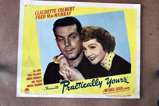 ORIGINAL LOBBY CARD - PRACTICALLY YOURS - 1944 - title card