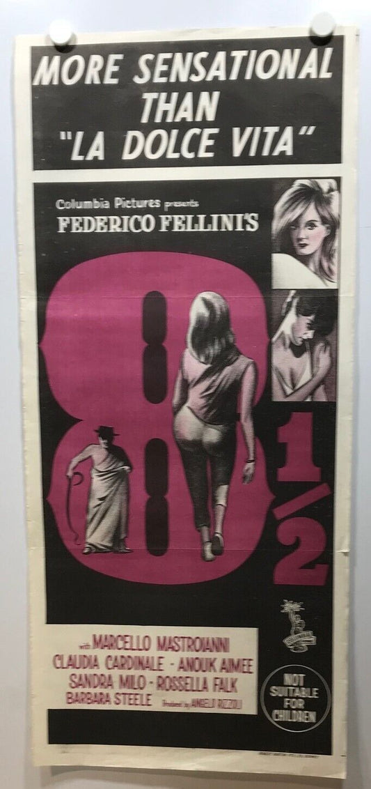 ORIGINAL DAYBILL MOVIE POSTER - FEDERICO FELLINI'S - 8 &1/2 - 1963