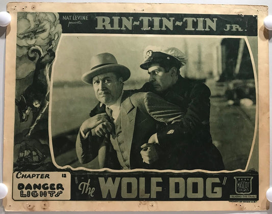 ORIGINAL SERIAL LOBBY CARD - THE WOLF DOG (b) - 1933 - Ch 12 "Danger Lights"