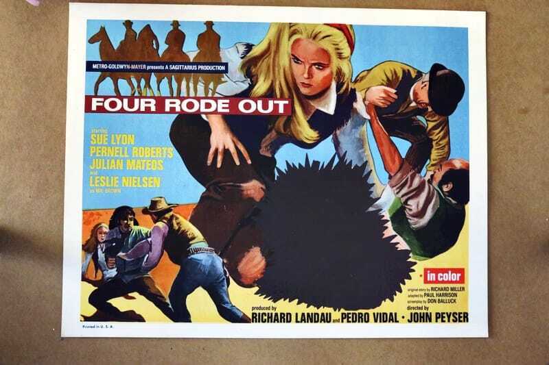 ORIGINAL LOBBY CARD - FOUR RODE OUT - 1970 - title card