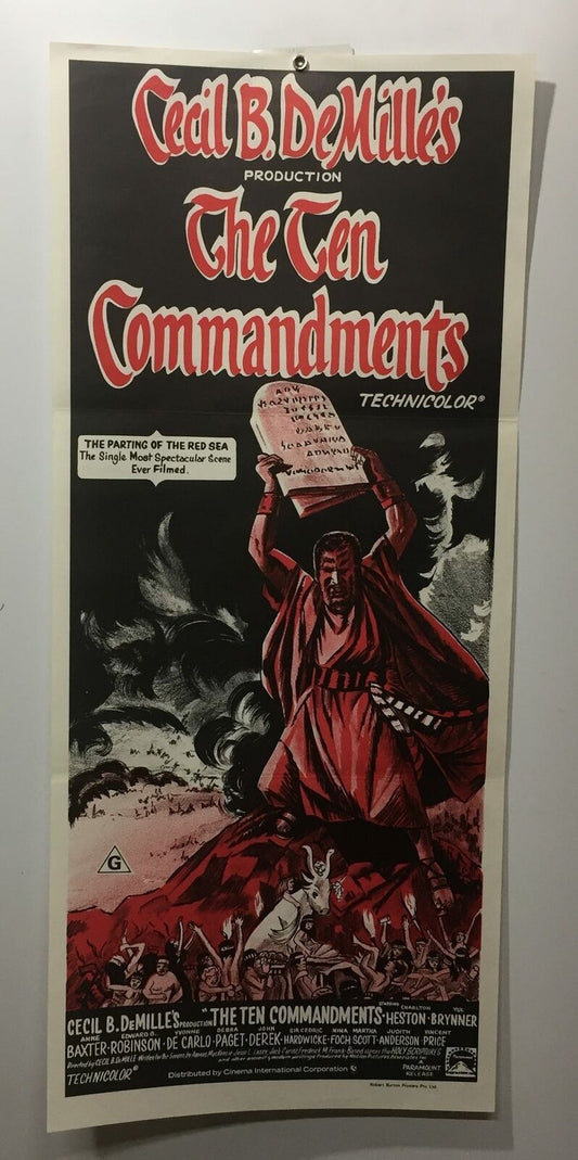 ORIGINAL DAYBILL MOVIE POSTER - THE TEN COMMANDMENTS - 1956