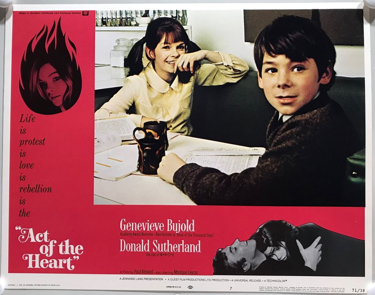 ORIGINAL LOBBY CARDS - ACT OF THE HEART - 1970 - set of 8