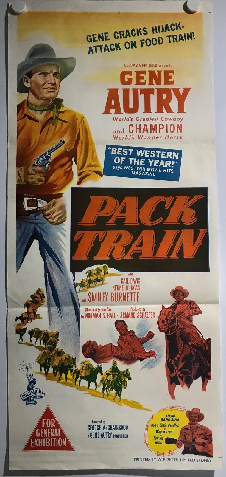 ORIGINAL DAYBILL MOVIE POSTER - PACK TRAIN