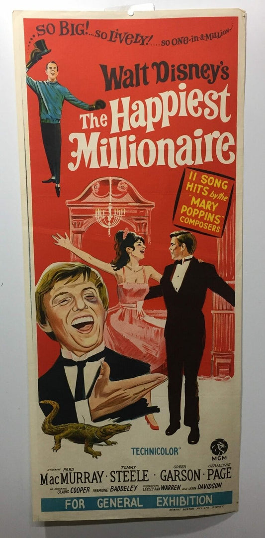 ORIGINAL DAYBILL MOVIE POSTER - THE HAPPIEST MILLIONAIRE - 1967