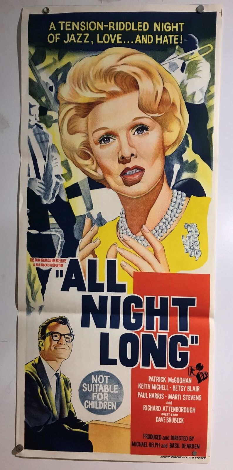 ORIGINAL DAYBILL MOVIE POSTER - ALL NIGHT LONG