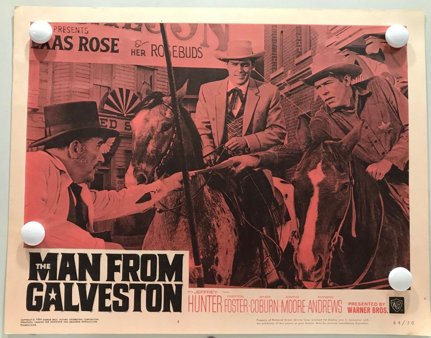 ORIGINAL LOBBY CARDS - THE MAN FROM GALVESTON - 1964 - set of 8