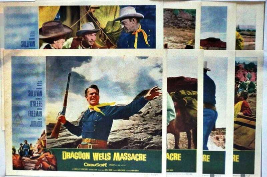 ORIGINAL LOBBY CARDS - DRAGOON WELLS MASSACRE - 1957 - set of 8