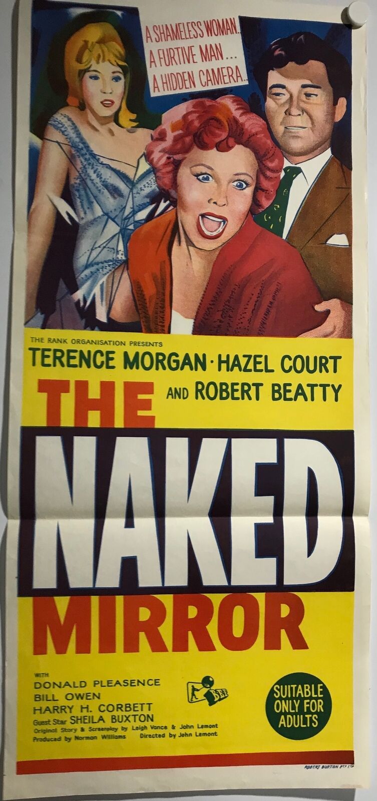 ORIGINAL DAYBILL MOVIE POSTER - THE NAKED MIRROR - 1960