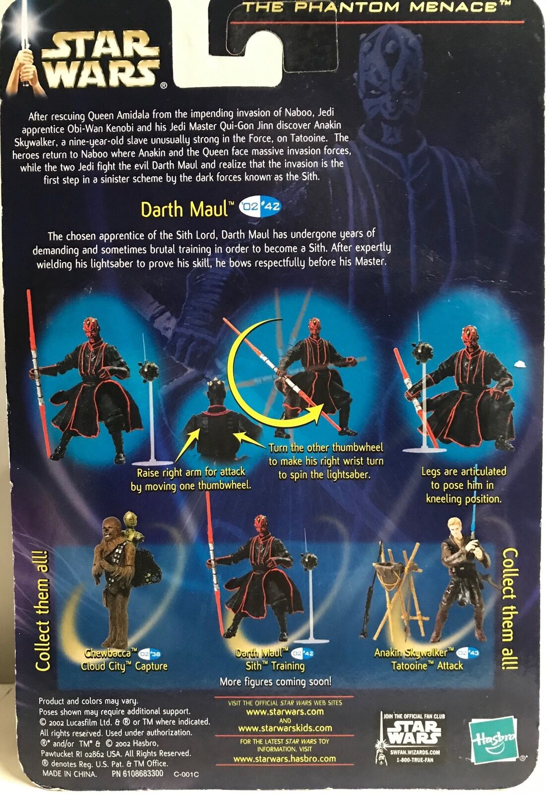 STAR WARS - HASBRO - PHANTOM MENACE - DARTH MAUL - "SITH TRAINING"