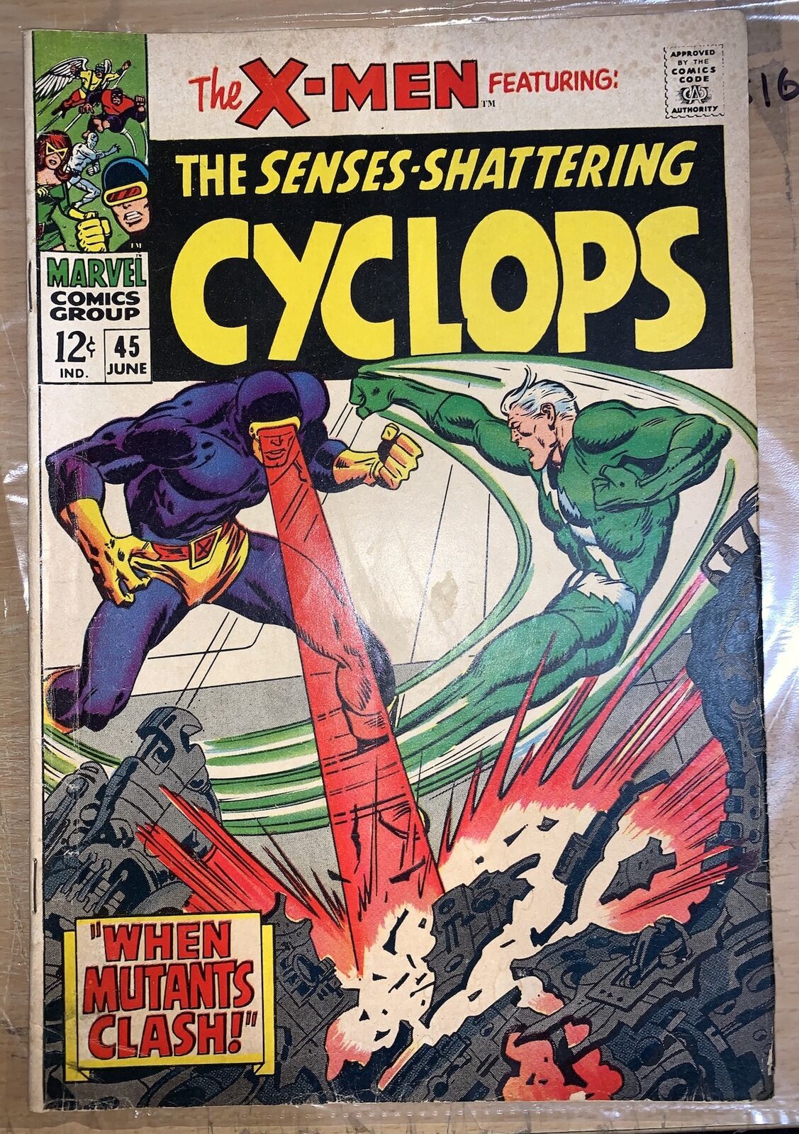 COMIC BOOK - THE X-MEN -"The Senses - Shattering CYCLOPS" - 45