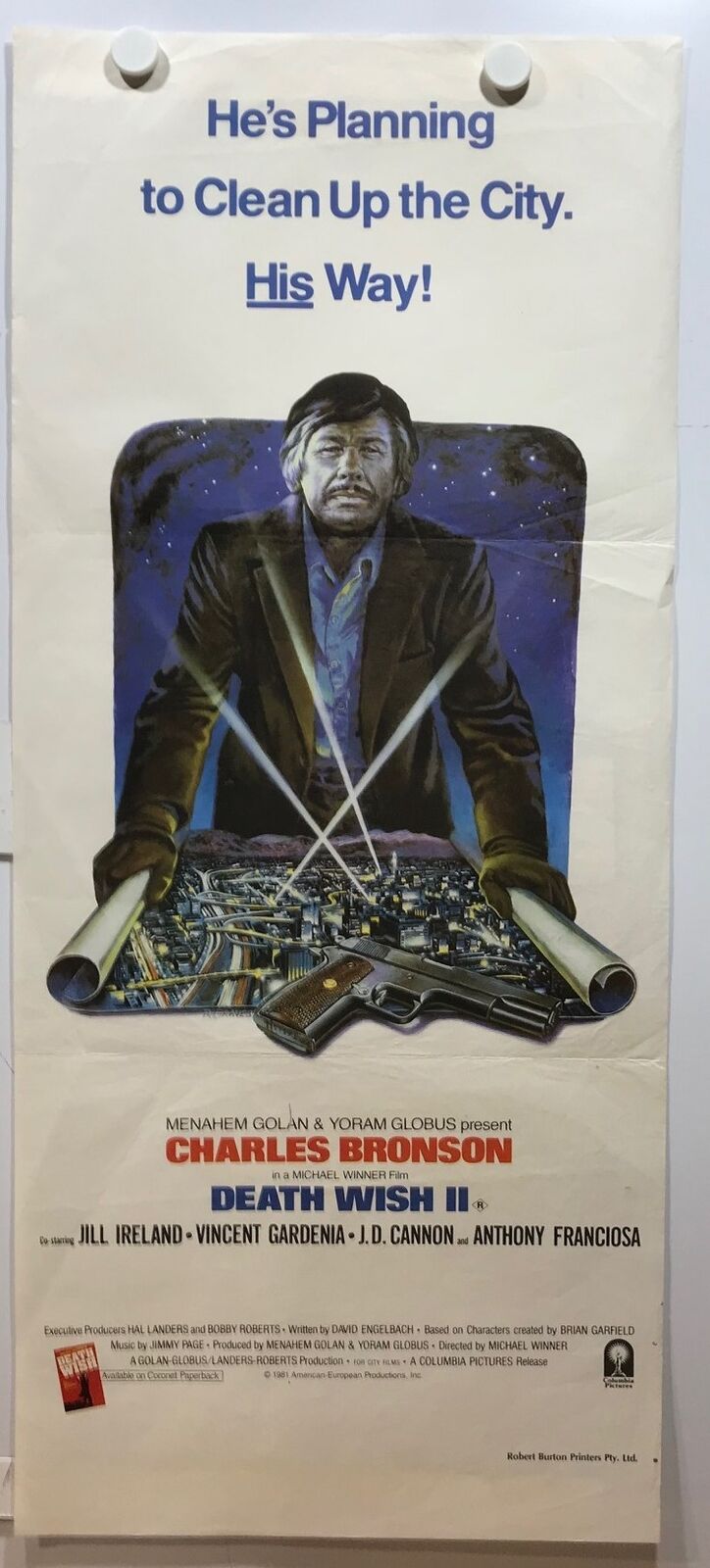 ORIGINAL DAYBILL MOVIE POSTER - DEATH WISH II