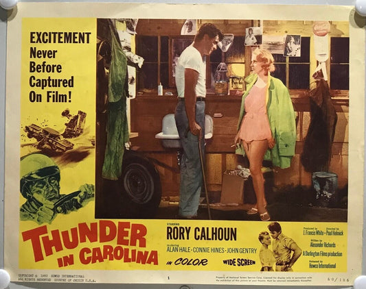 ORIGINAL LOBBY CARD - THUNDER IN CAROLINA - 1960 - key # 1 card