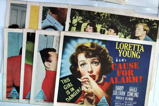 ORIGINAL LOBBY CARDS - CAUSE FOR ALARM! - 1950 - set of 8