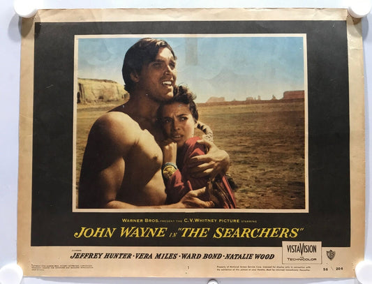 ORIGINAL LOBBY CARD - THE SEARCHERS - 1956 - card #1 -  John Wayne, Jeffrey Hunter, Vera Miles