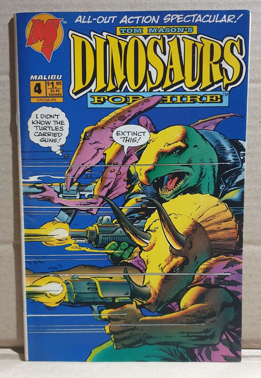 COMIC BOOK - MALIBU DINOSAURS FOR HIRE #4