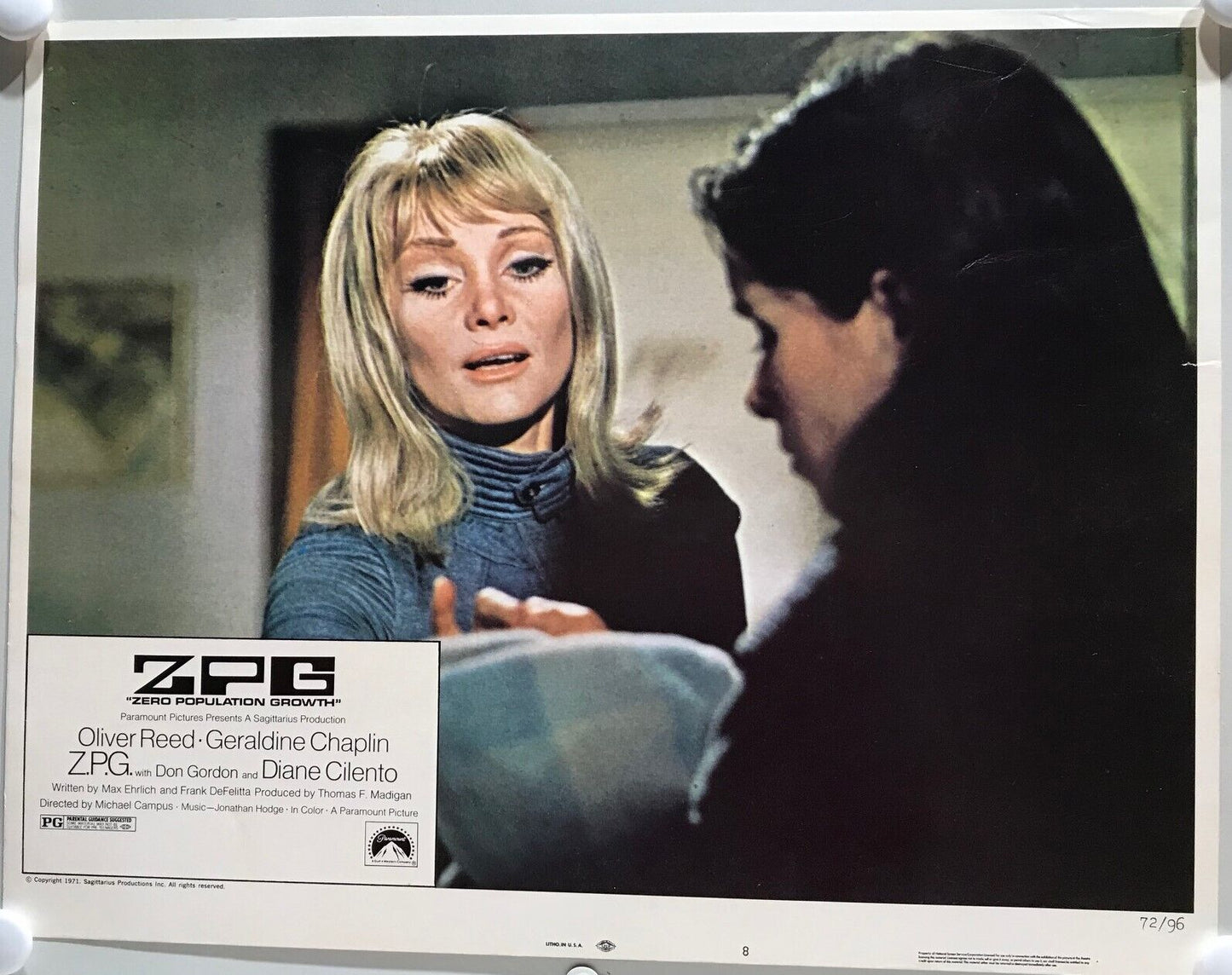 ORIGINAL LOBBY CARDS - Z.P.G. - 1972 - set of 8