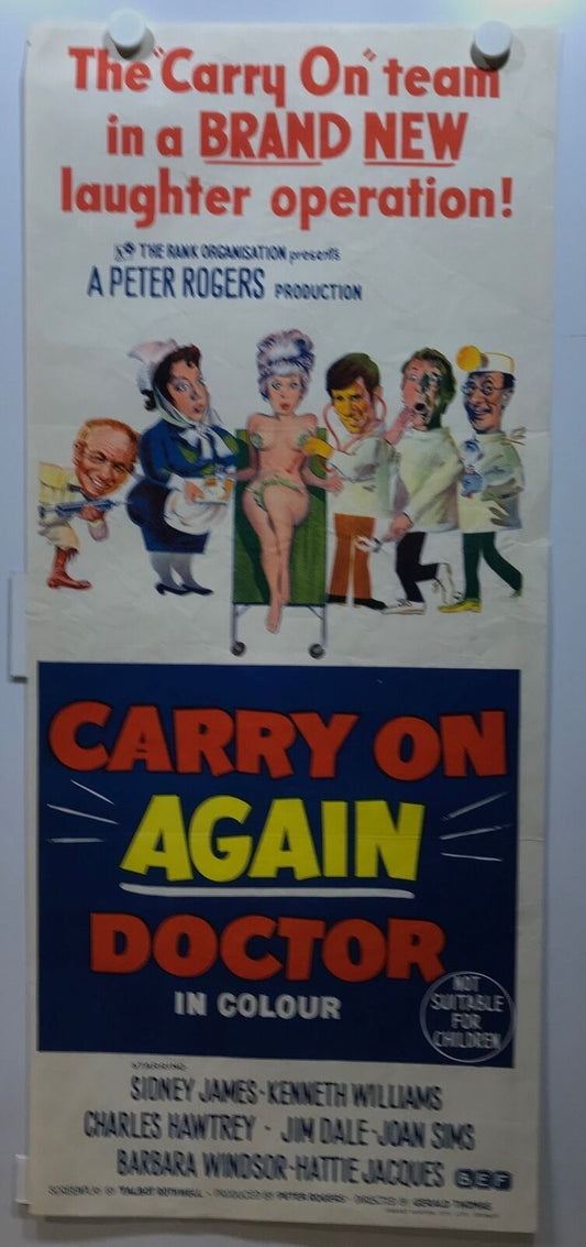 ORIGINAL DAYBILL MOVIE POSTER - CARRY ON AGAIN DOCTOR