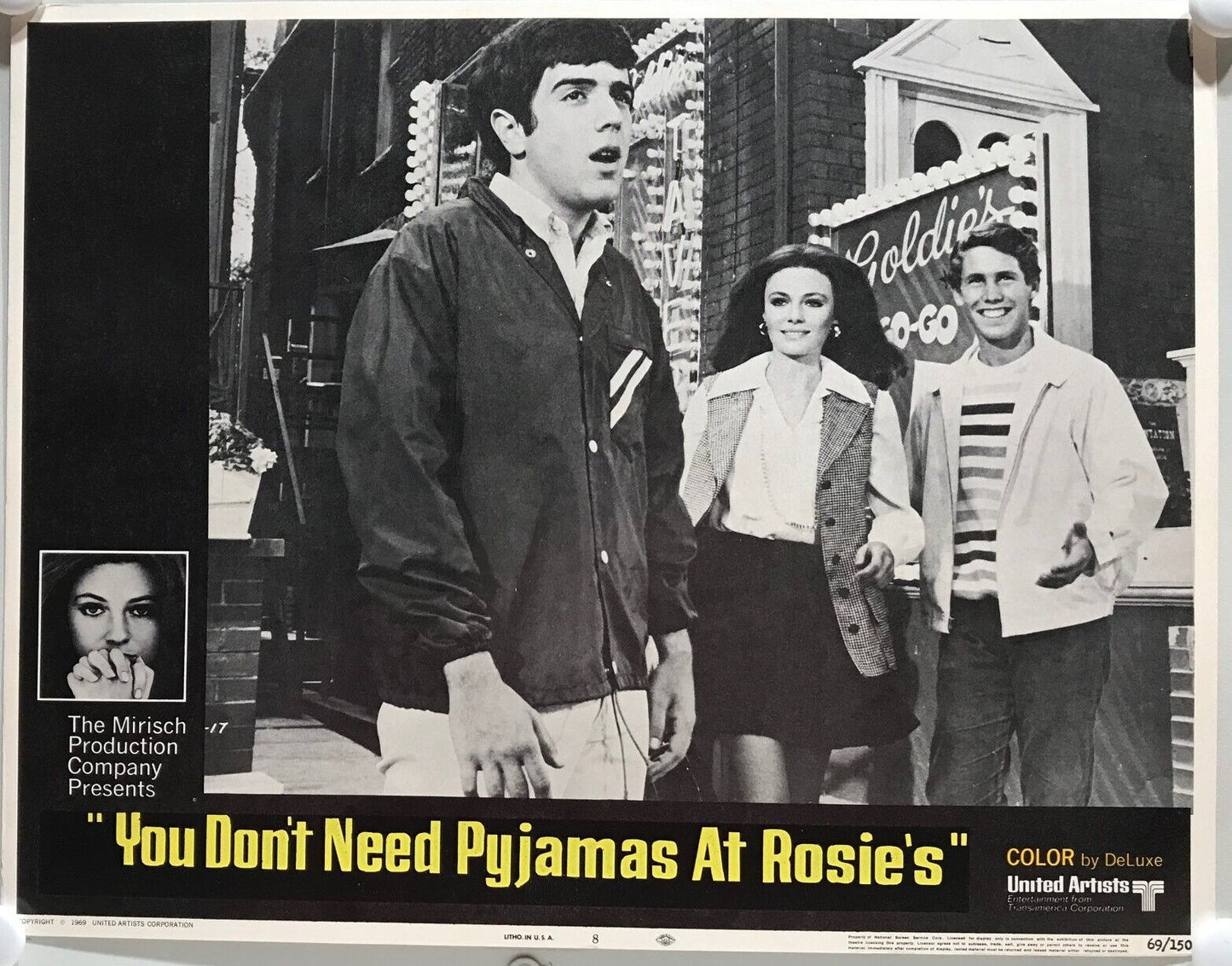 ORIGINAL LOBBY CARDS - YOU DON'T NEED PYJAMAS AT ROSIE'S - 1969 - set of 8