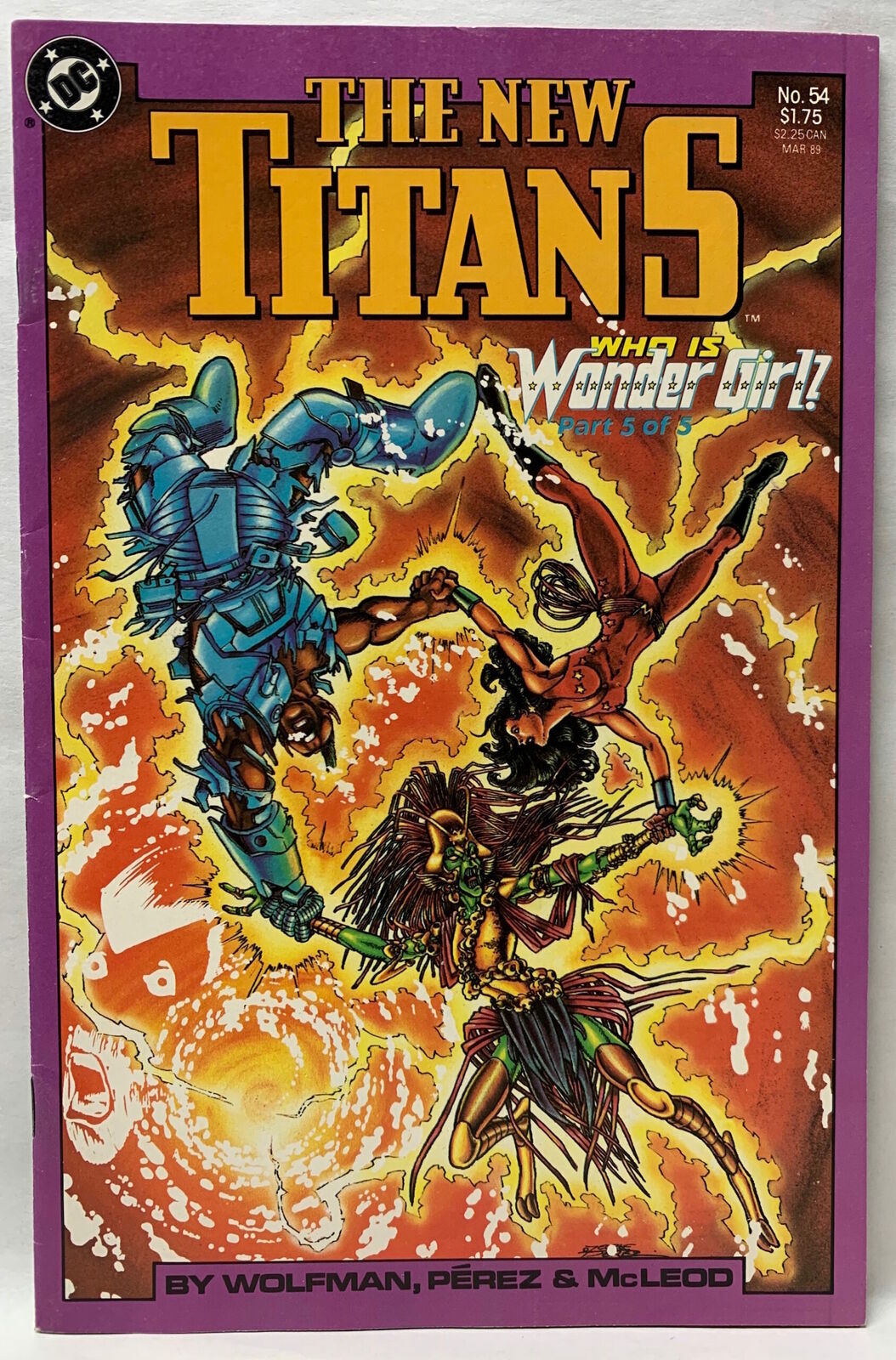 COMIC BOOK ~ THE NEW TITANS #54 WHO IS WONDER GIRL 5 0F 5