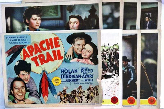 ORIGINAL LOBBY CARDS - APACHE TRAIL - 1942 - incomplete - set of 7