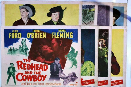 ORIGINAL LOBBY CARDS - THE REDHEAD AND THE COWBOY - 1951 - set of 8