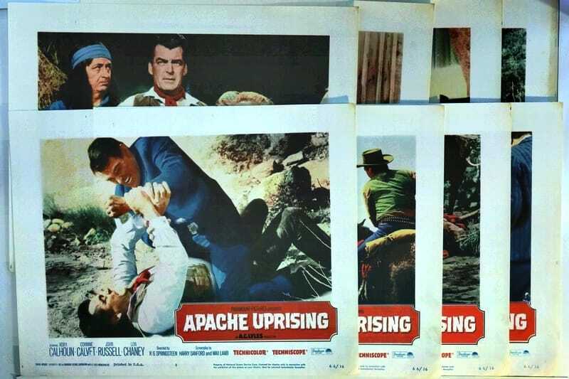 ORIGINAL LOBBY CARDS - APACHE UPRISING - 1966 - set of 8