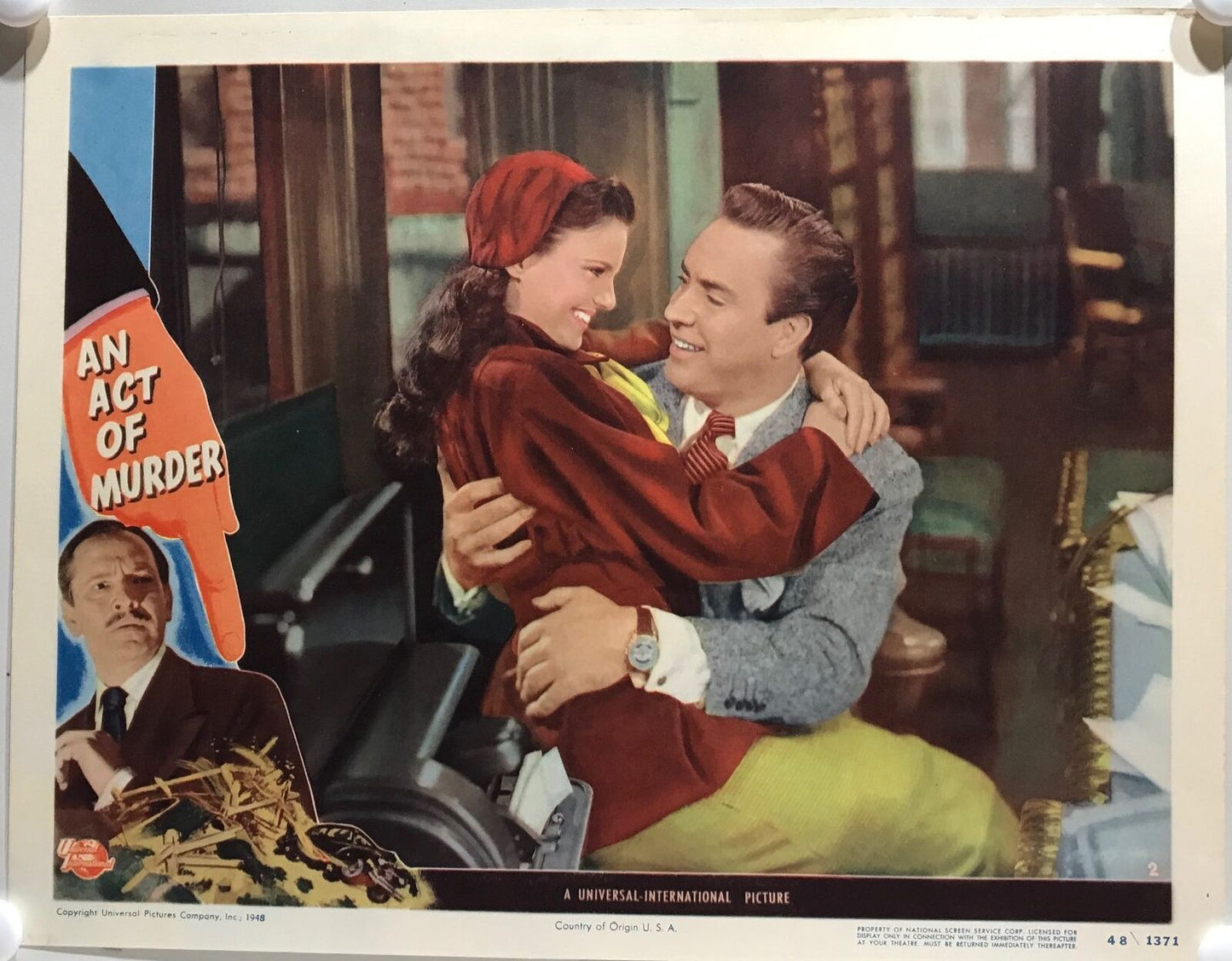 ORIGINAL LOBBY CARDS - AN ACT OF MURDER - 1948 - set of 8