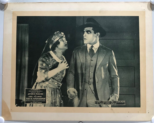 ORIGINAL SERIAL LOBBY CARD - PERILS OF THUNDER MOUNTAIN (b) - 1919 - CH 12 "T...