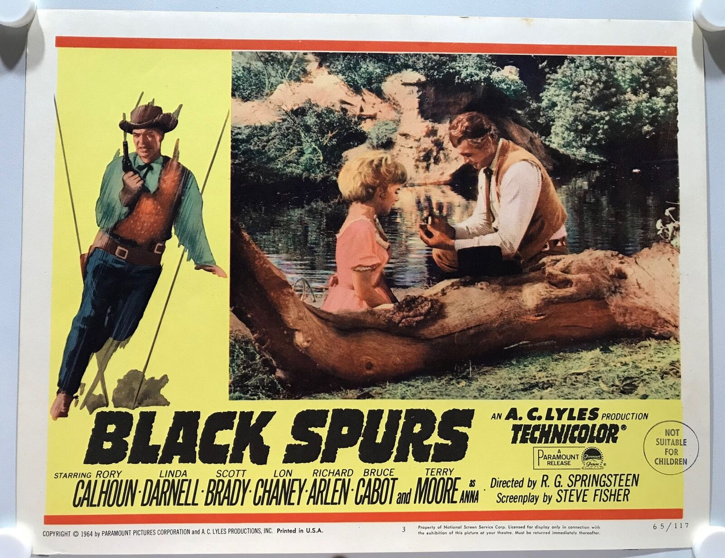 ORIGINAL LOBBY CARDS - BLACK SPURS - 1965 - set of 8