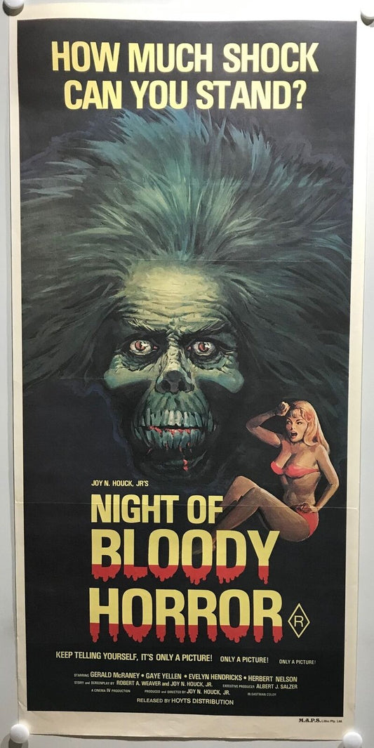 ORIGINAL DAYBILL MOVIE POSTER - NIGHT OF BLOODY HORROR