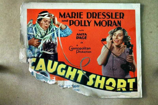 ORIGINAL LOBBY CARD - CAUGHT SHORT - 1930 - incomplete - title card