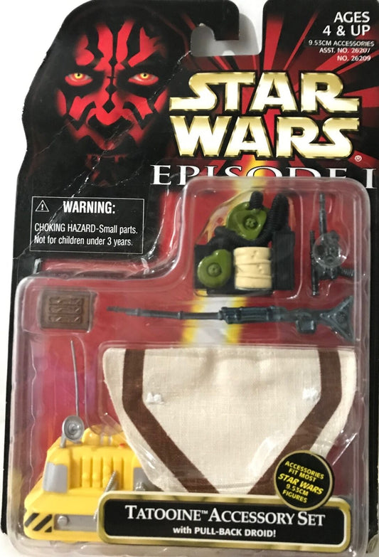 STAR WARS - HASBRO - EPISODE 1 - TATOOINE ACCESSORY SET - with Pull Back Droid