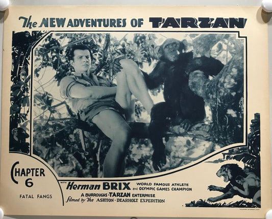 ORIGINAL SERIAL LOBBY CARD - THE NEW ADVENTURES OF TARZAN (a) - 1935 - Ch 6 "...