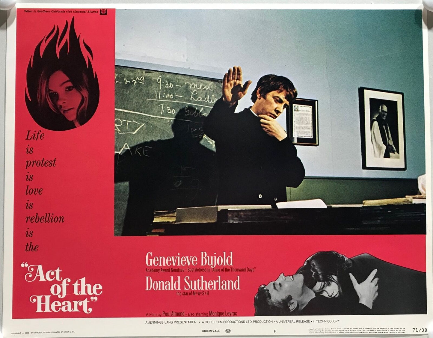 ORIGINAL LOBBY CARDS - ACT OF THE HEART - 1970 - set of 8