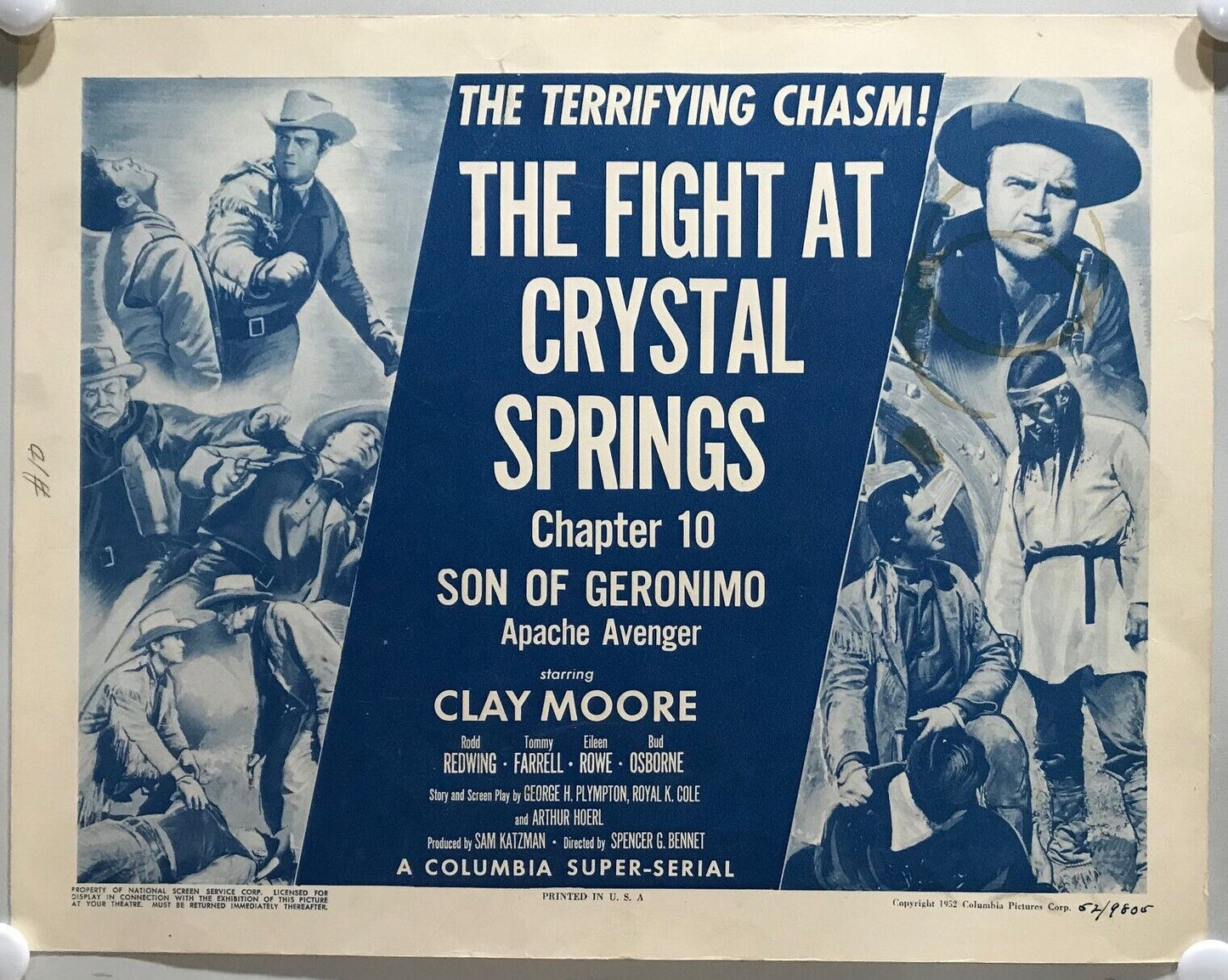 ORIGINAL SERIAL LOBBY CARD - SON OF GERONIMO (a) - 1952 - Ch 10 "The Fight at...