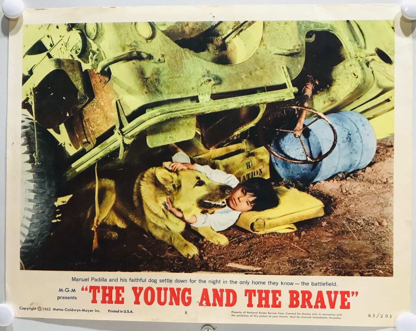 ORIGINAL LOBBY CARDS - THE YOUNG AND THE BRAVE - 1963 - set of 8