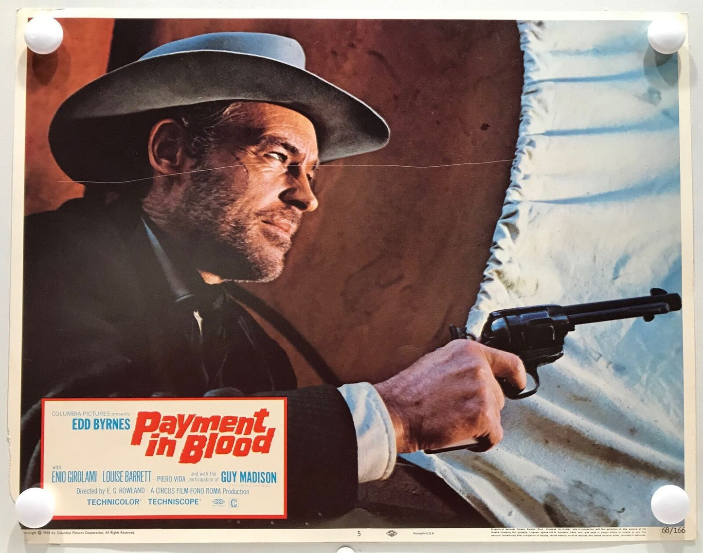 ORIGINAL LOBBY CARDS - PAYMENT IN BLOOD - 1968 - set of 8