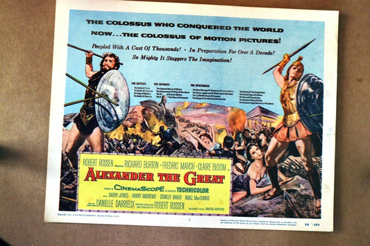 ORIGINAL LOBBY CARD - ALEXANDER THE GREAT - 1956 - title card -  Richard Burton, Frederic March, Claire Bloom