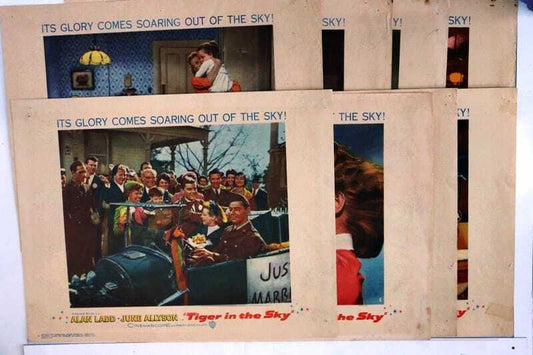 ORIGINAL LOBBY CARDS - TIGER IN THE SKY - 1955 - set of 8