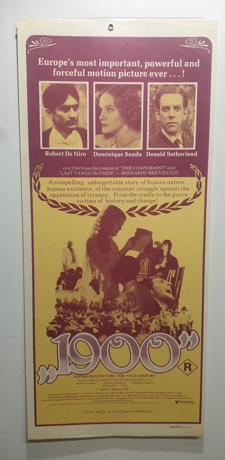 ORIGINAL DAYBILL MOVIE POSTER - 1900 (1976)