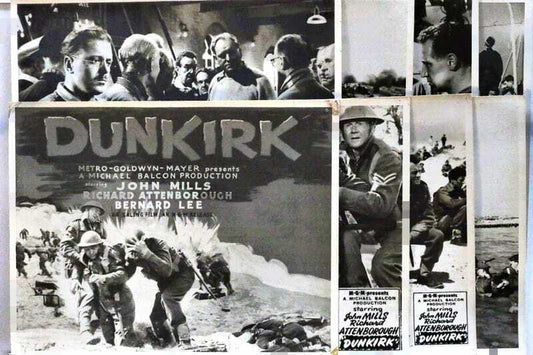 ORIGINAL LOBBY CARDS - DUNKIRK - 1958 - set of 8